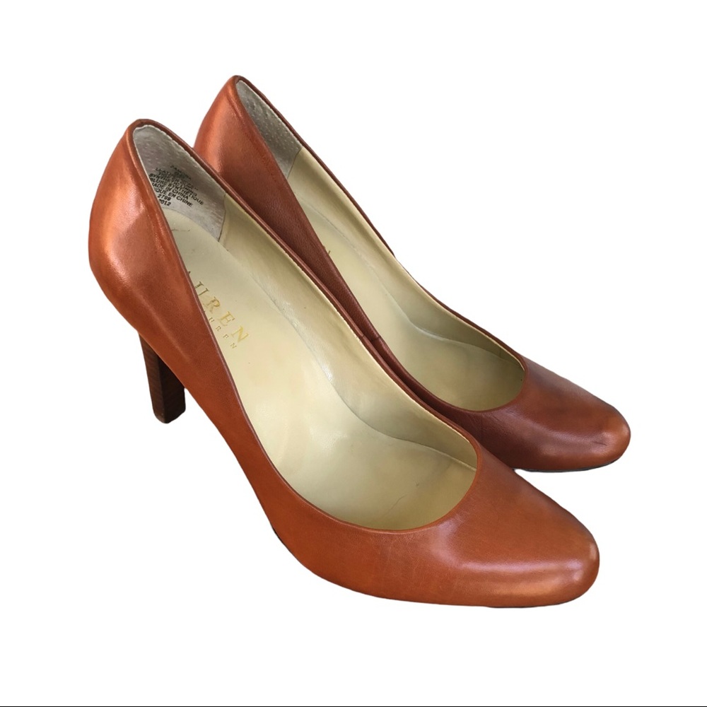 Lauren Ralph Lauren Pumps Size 8 Camel Leather Heels